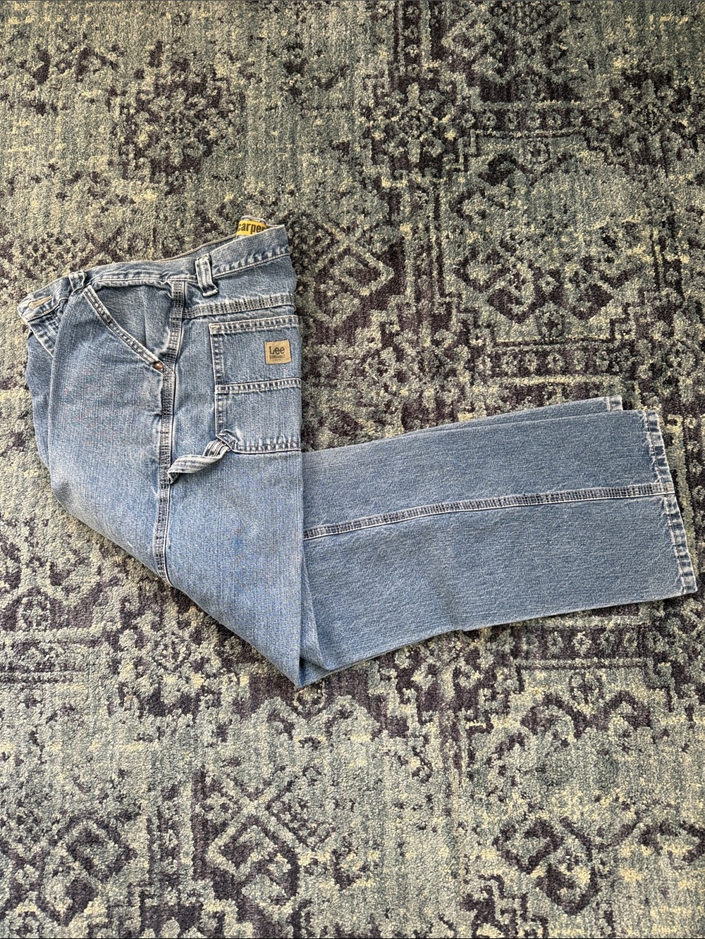 Lee Men’s “Dungarees” Light Blue Relaxed Carpenter Jeans with Utility Pockets